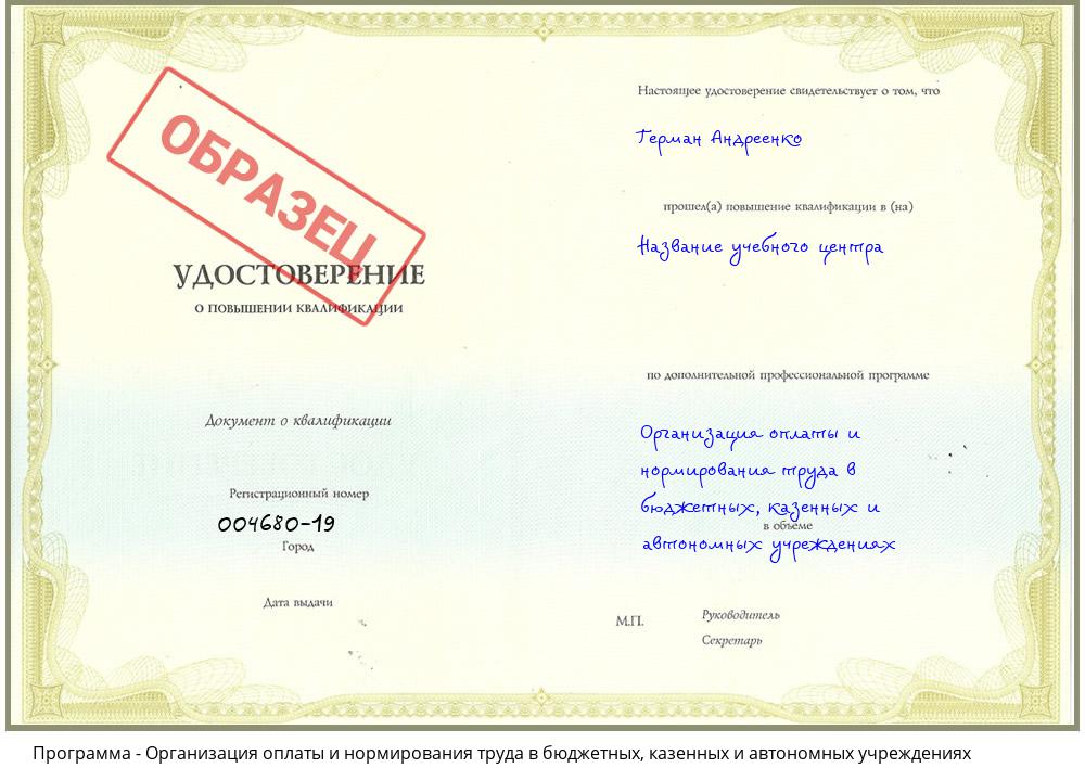 Организация оплаты и нормирования труда в бюджетных, казенных и автономных учреждениях Орехово-Зуево