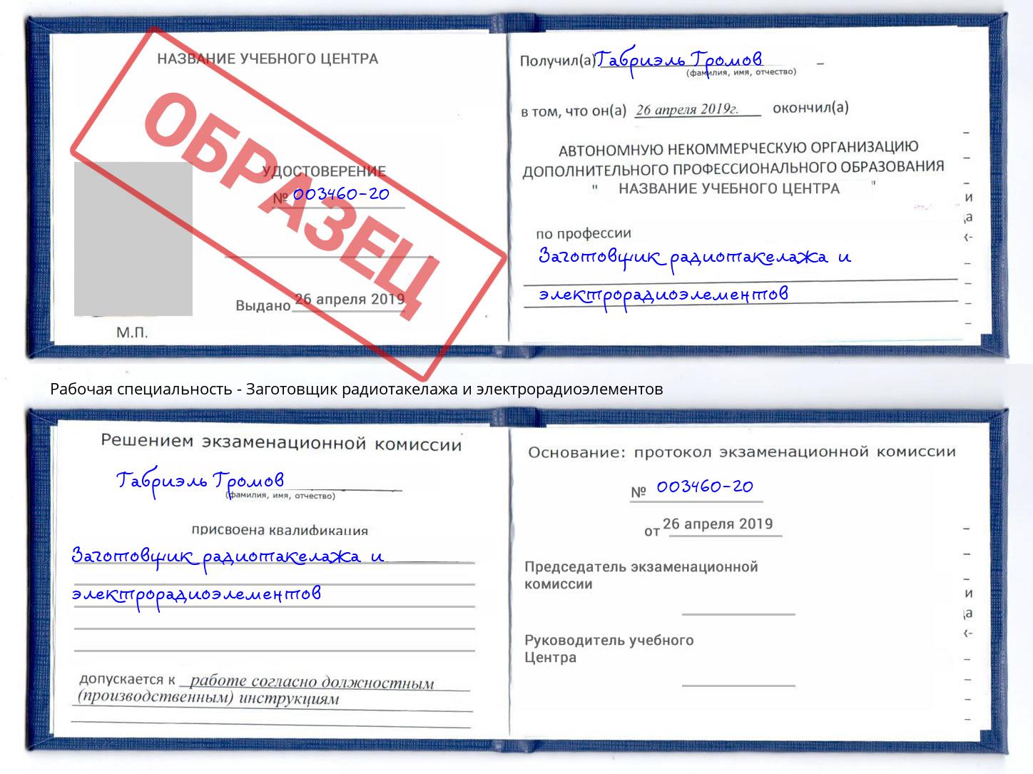 Заготовщик радиотакелажа и электрорадиоэлементов Орехово-Зуево