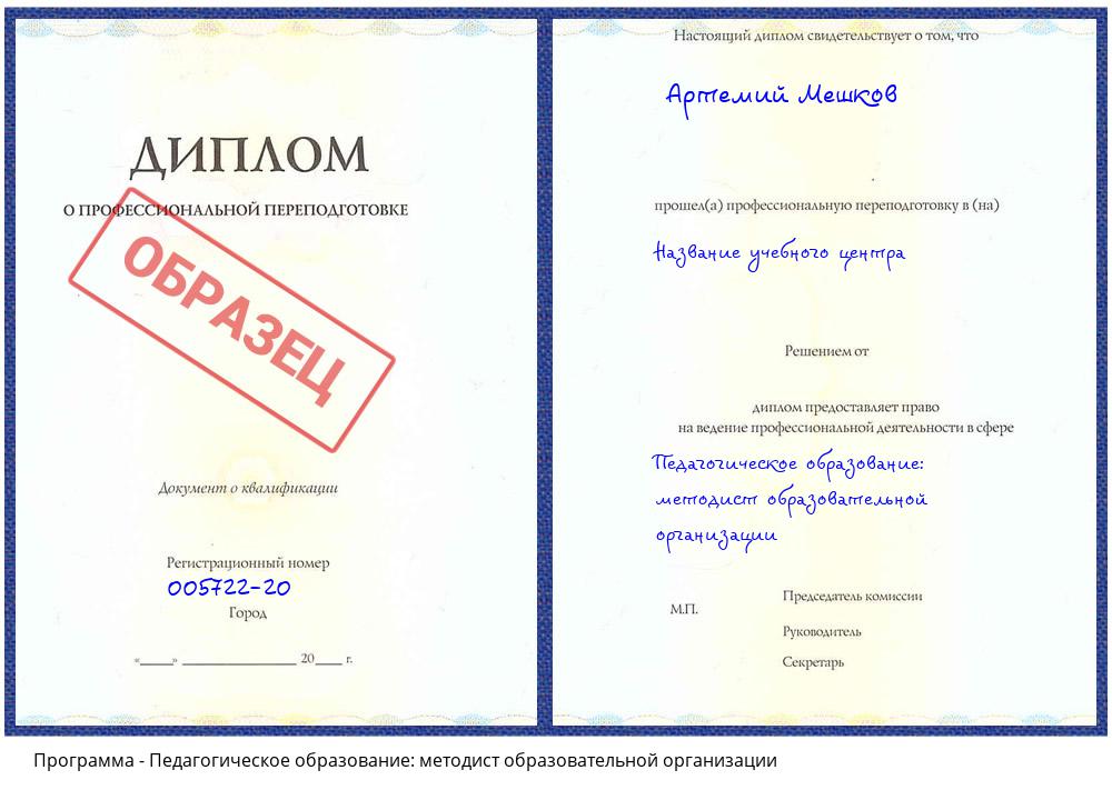Педагогическое образование: методист образовательной организации Орехово-Зуево