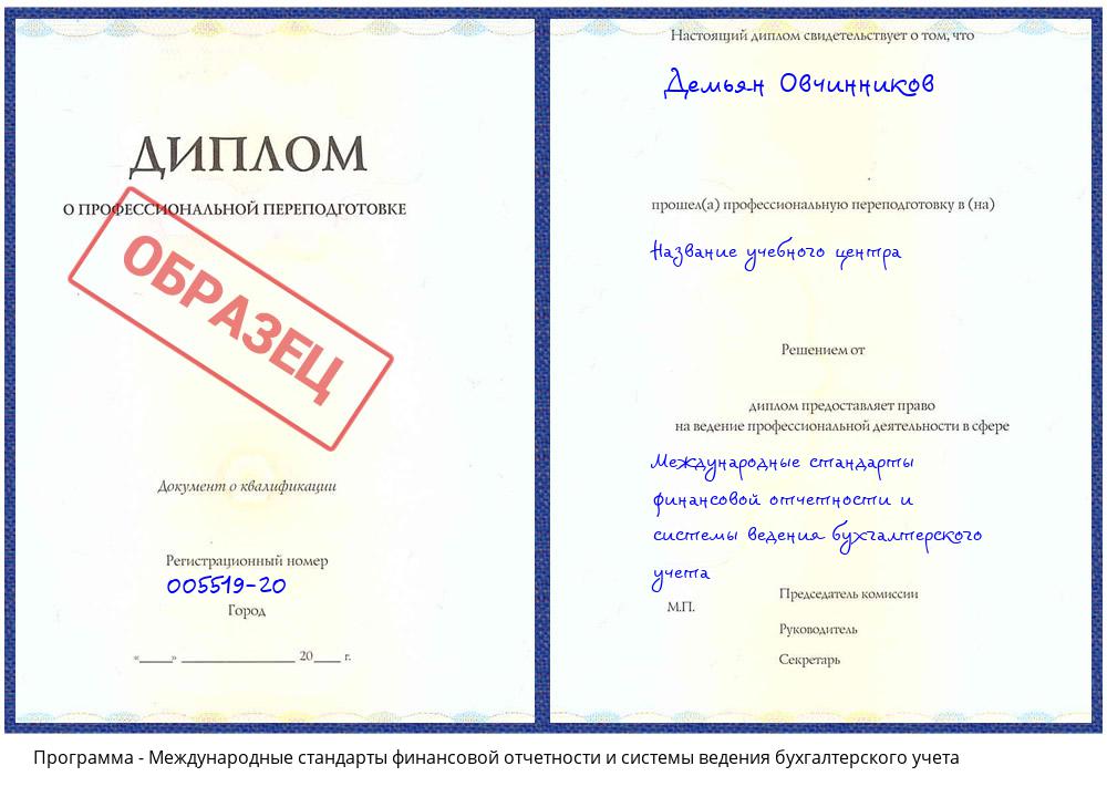 Международные стандарты финансовой отчетности и системы ведения бухгалтерского учета Орехово-Зуево